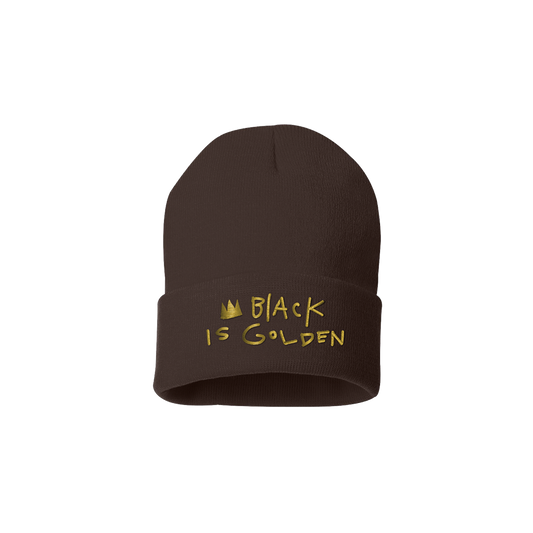 Black Is Golden Beanie - Brown